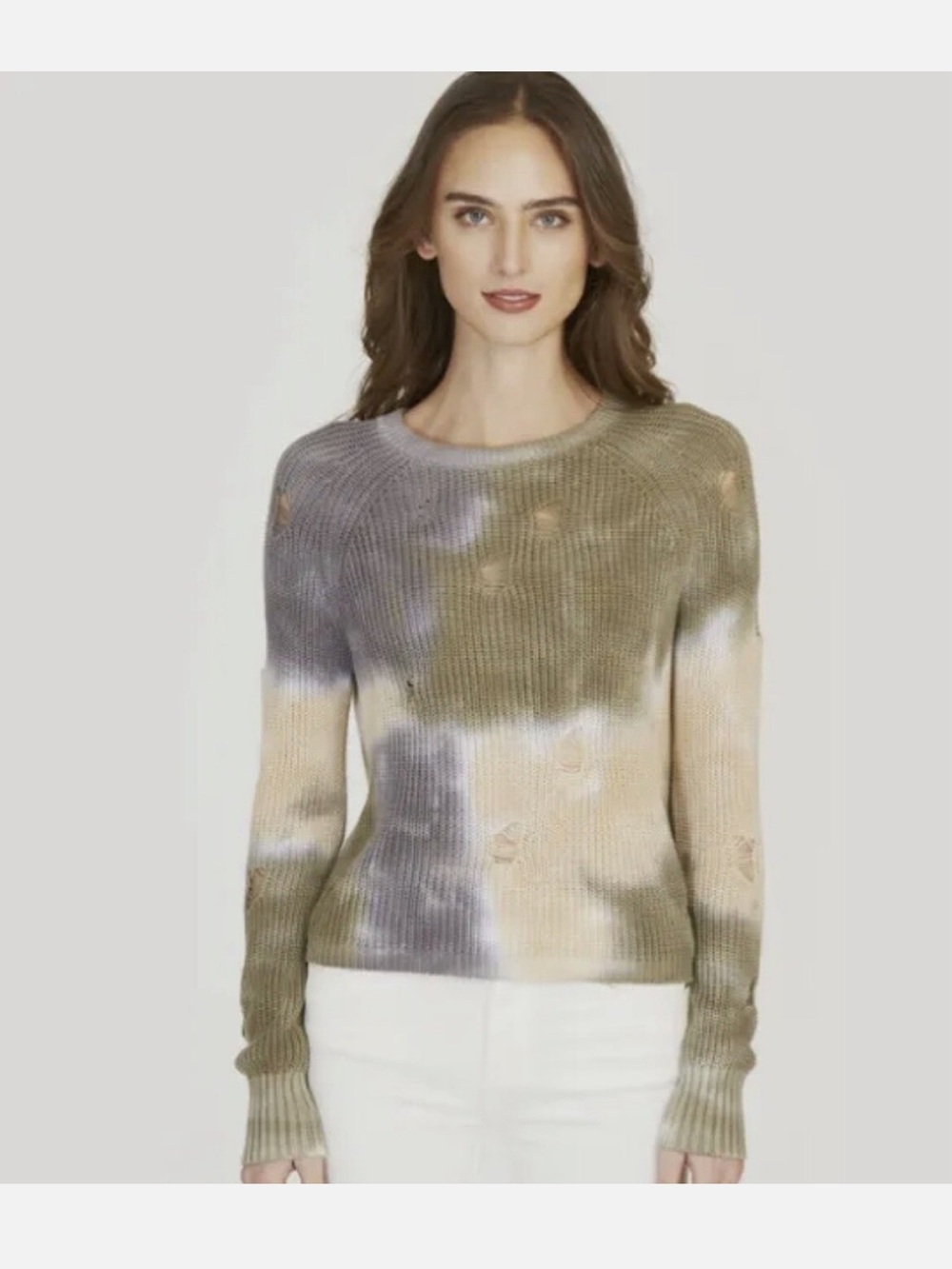 Autumn Cashmere Distressed Tie-Dye Sweater